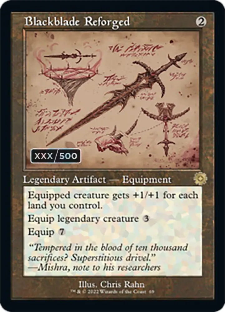 Blackblade Reforged (Retro Schematic) (Serialized) [The Brothers’ War Retro Artifacts] - MTG Single