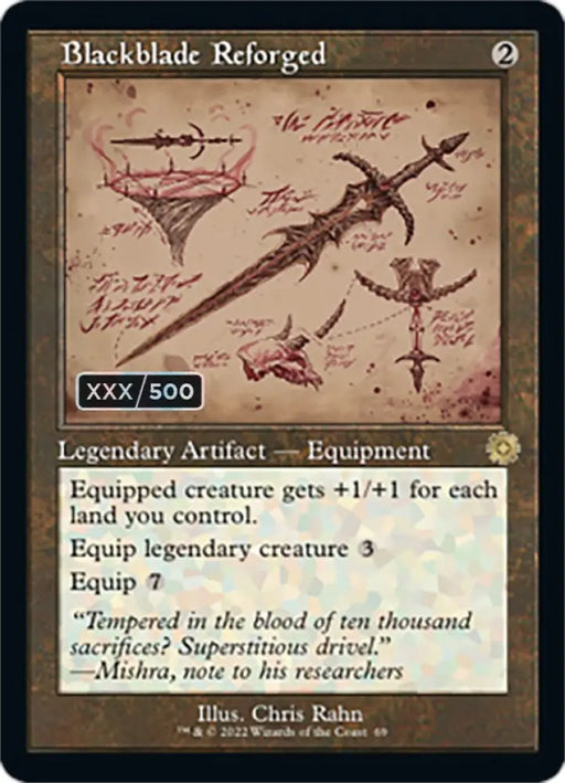 Blackblade Reforged (Retro Schematic) (Serialized) [The Brothers’ War Retro Artifacts] - MTG Single