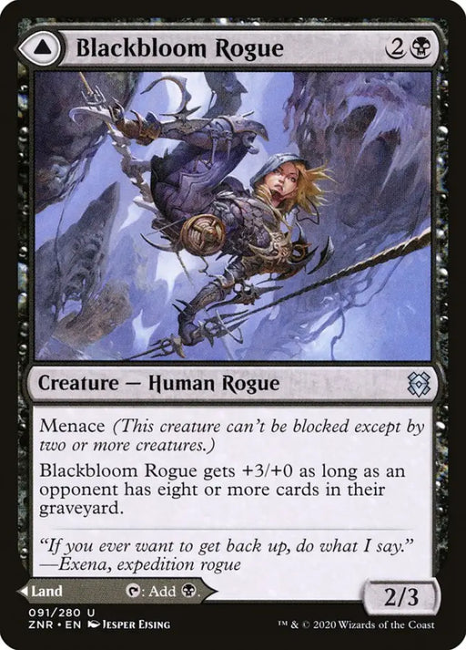 Blackbloom Rogue // Blackbloom Bog [Zendikar Rising] - MTG Single
