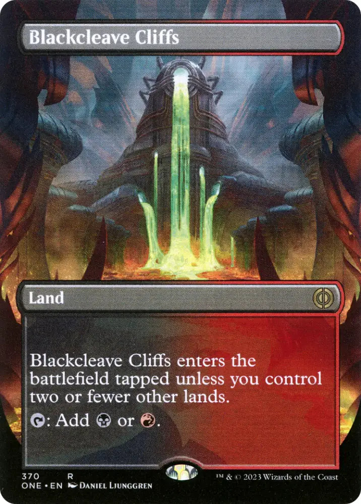 Blackcleave Cliffs (Borderless Alternate Art) [Phyrexia: All Will Be One] - MTG Single