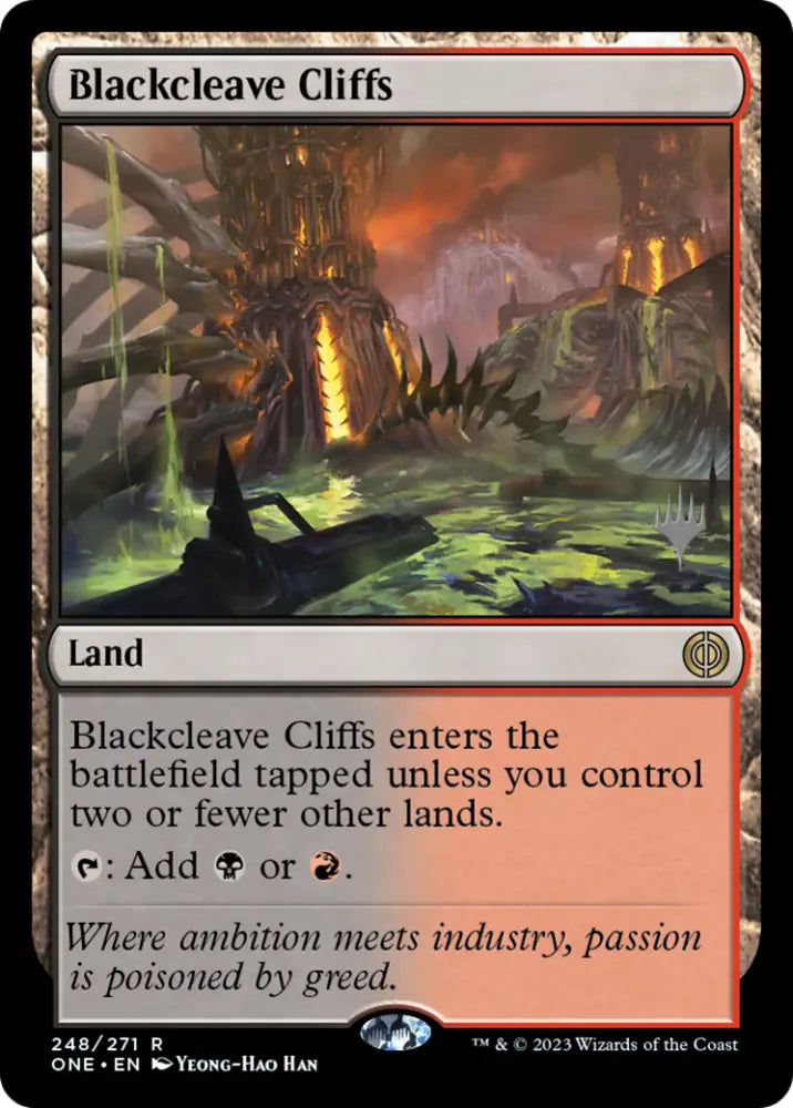 Blackcleave Cliffs (Promo Pack) [Phyrexia: All Will Be One Promos] - MTG Single