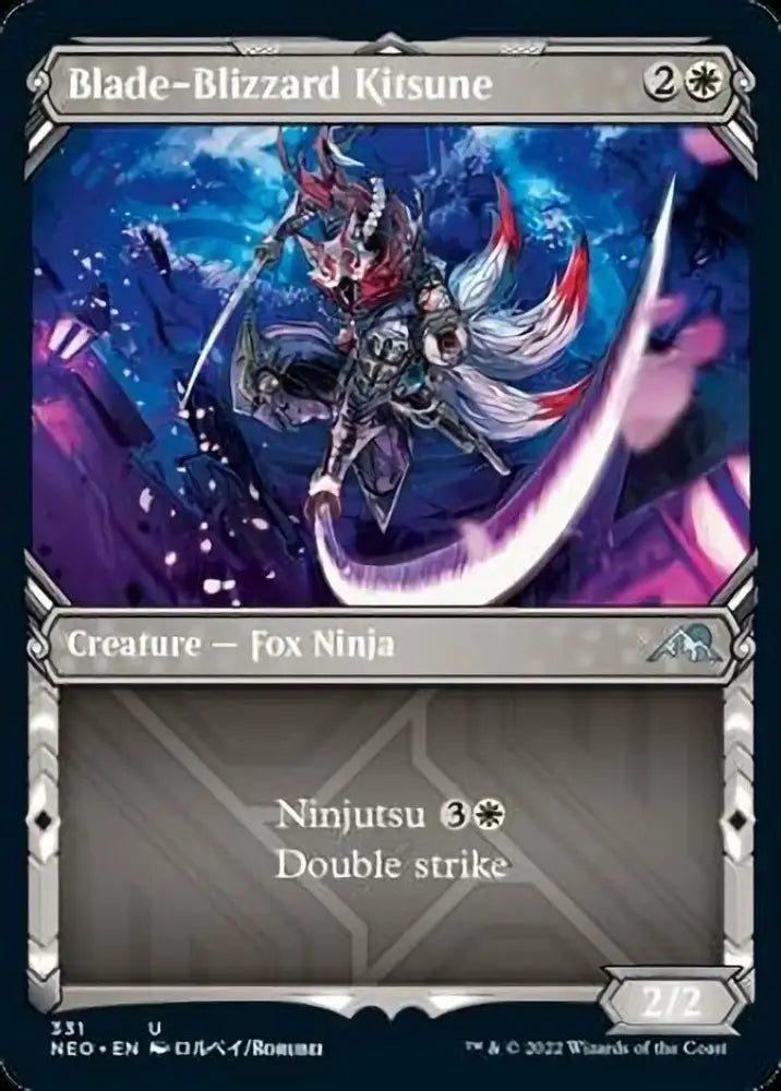Blade-Blizzard Kitsune (Showcase Ninja) [Kamigawa: Neon Dynasty] - MTG Single