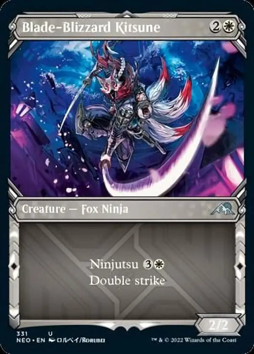 Blade-Blizzard Kitsune (Showcase Ninja) [Kamigawa: Neon Dynasty] - MTG Single
