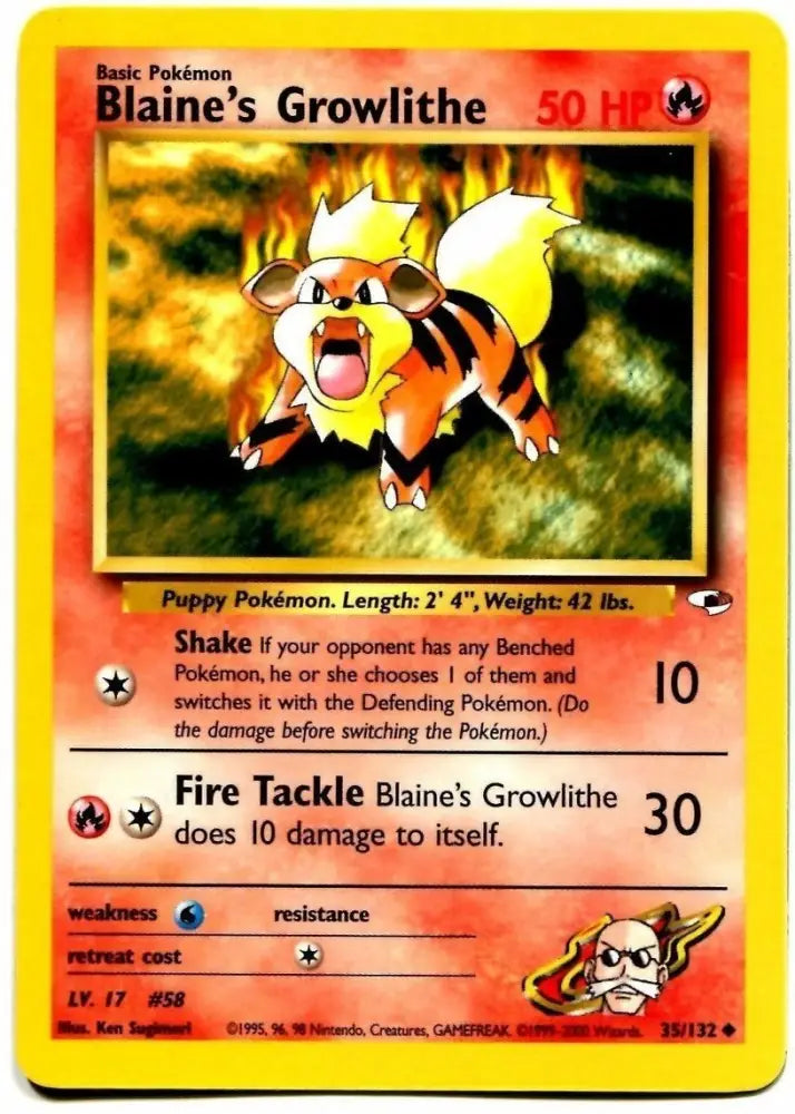 Blaine’s Growlithe (35/132) [Gym Heroes Unlimited] - Pokemon Single