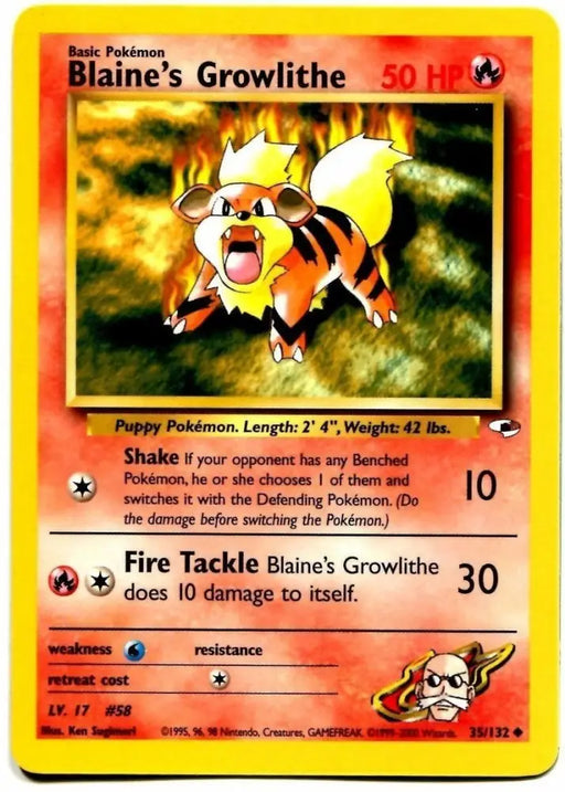Blaine’s Growlithe (35/132) [Gym Heroes Unlimited] - Pokemon Single
