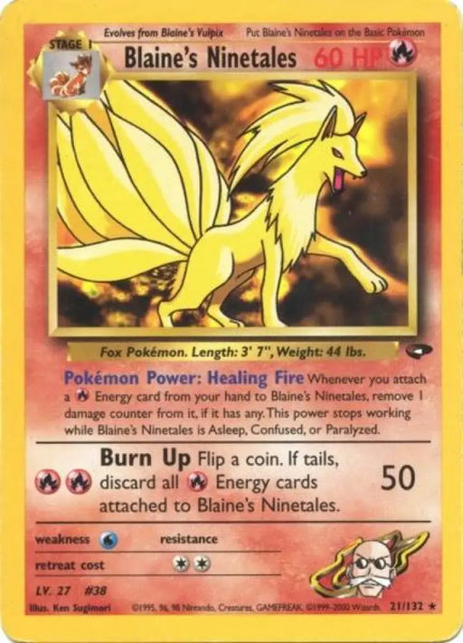 Blaine’s Ninetales (21/132) [Gym Challenge Unlimited] - Pokemon Single