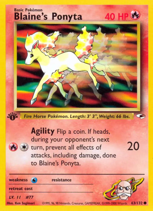Blaine’s Ponyta (63/132) [Gym Heroes 1st Edition] - Pokemon Single
