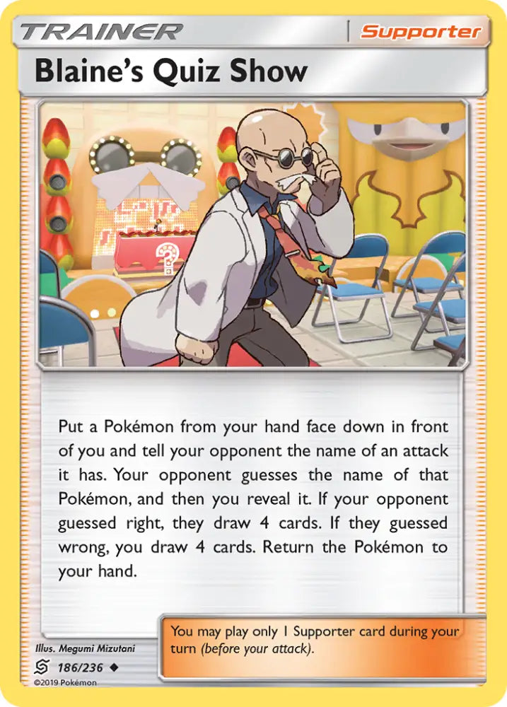 Blaine’s Quiz Show (186/236) [Sun & Moon: Unified Minds] - Pokemon Single
