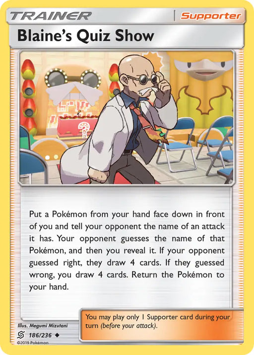 Blaine’s Quiz Show (186/236) [Sun & Moon: Unified Minds] - Pokemon Single
