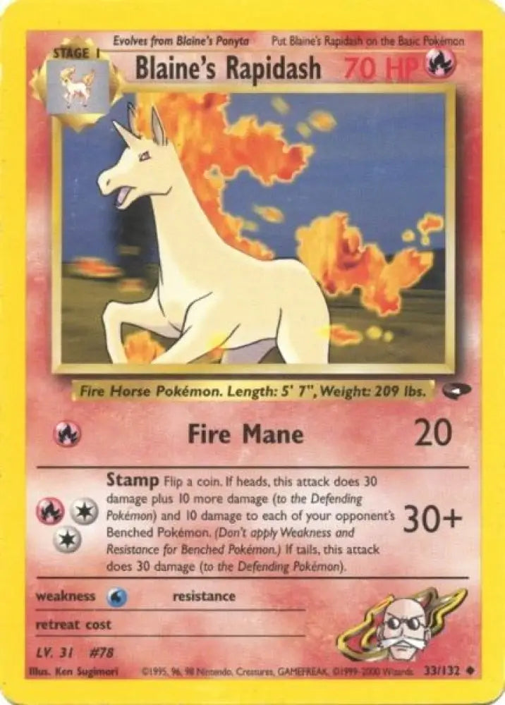 Blaine’s Rapidash (33/132) [Gym Challenge Unlimited] - Pokemon Single
