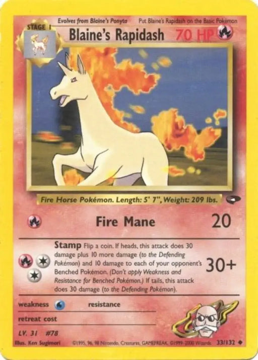 Blaine’s Rapidash (33/132) [Gym Challenge Unlimited] - Pokemon Single