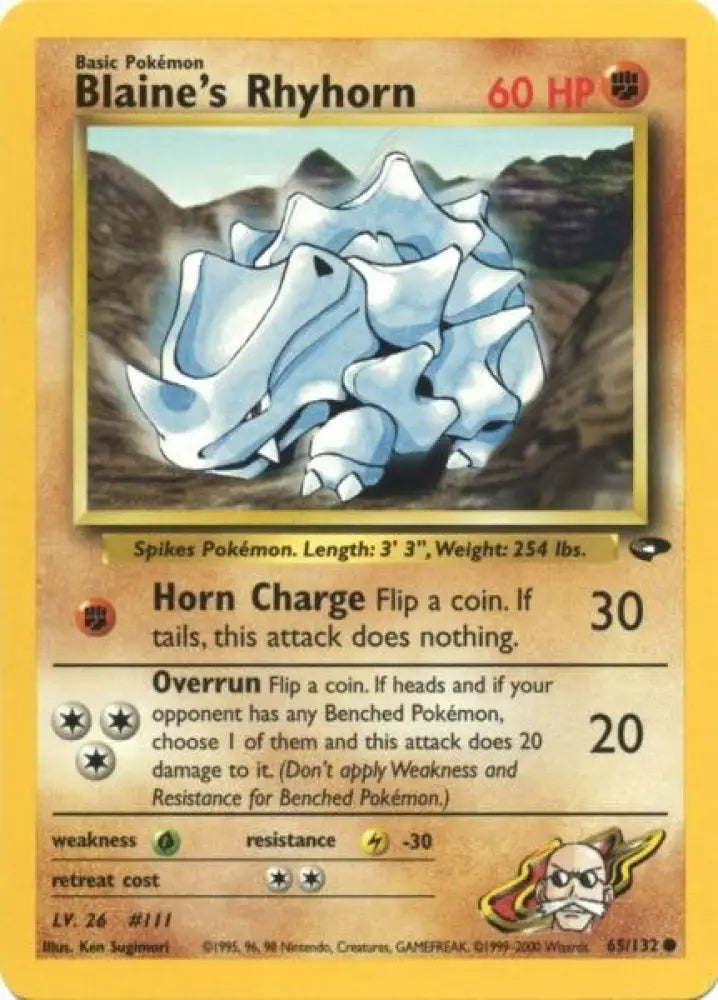 Blaine’s Rhyhorn (65/132) [Gym Challenge Unlimited] - Pokemon Single