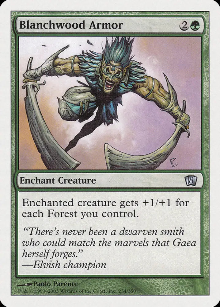 Blanchwood Armor [Eighth Edition] - MTG Single