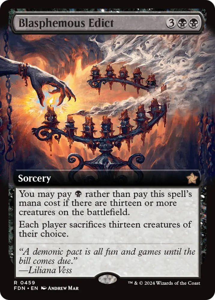 Blasphemous Edict (Extended Art) [Foundations] - MTG Single