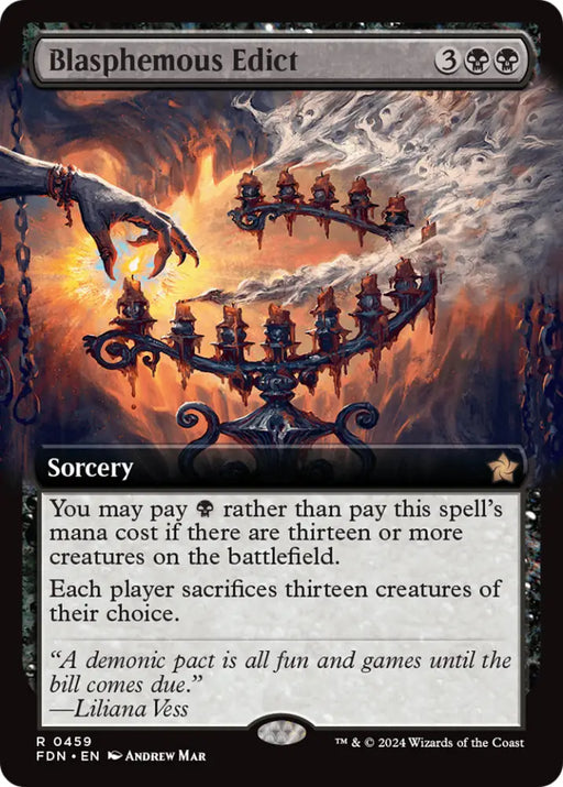 Blasphemous Edict (Extended Art) [Foundations] - MTG Single