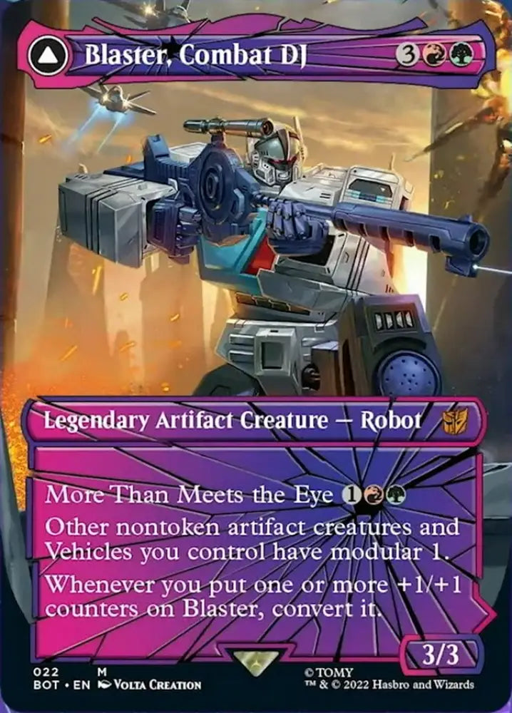 Blaster Combat DJ // Blaster Morale Booster (Shattered Glass) [Transformers] - MTG Single