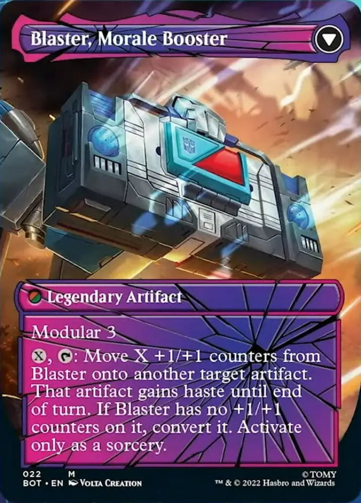 Blaster Combat DJ // Blaster Morale Booster (Shattered Glass) [Transformers] - MTG Single