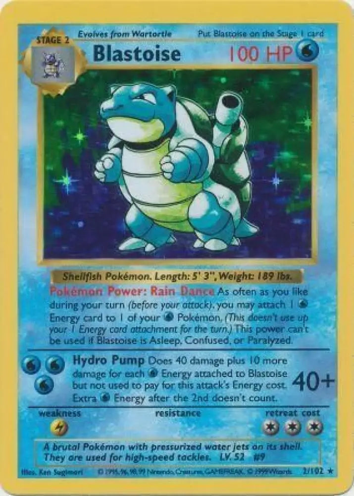 Blastoise (2/102) [Base Set Shadowless Unlimited] - Pokemon Single