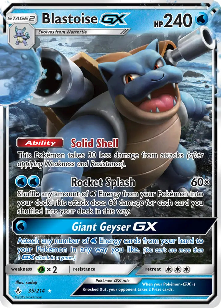 Blastoise GX (35/214) [Sun & Moon: Unbroken Bonds] - Pokemon Single