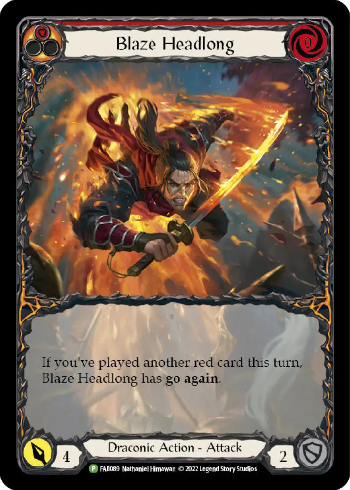 Blaze Headlong [FAB089] (Promo) Rainbow Foil - Flesh And Blood Single