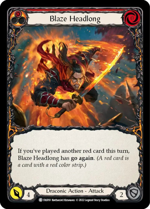 Blaze Headlong [Uprising] (Fai Blitz Deck) - Flesh And Blood Single