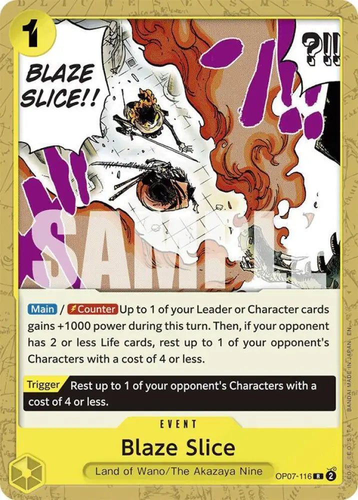Blaze Slice (Reprint) (OP07-116) [Starter Deck 28: GREEN/YELLOW Yamato]