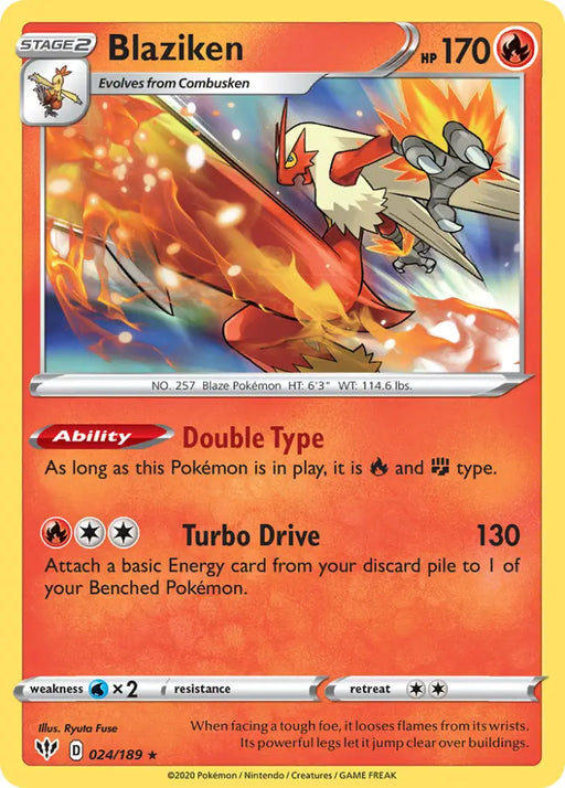 Blaziken (024/189) [Sword & Shield: Darkness Ablaze] - Pokemon Single