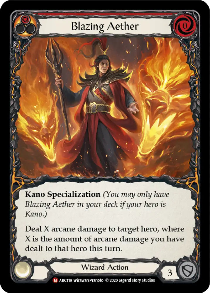Blazing Aether [Arcane Rising Unlimited] Unlimited Rainbow Foil - Flesh And Blood Single
