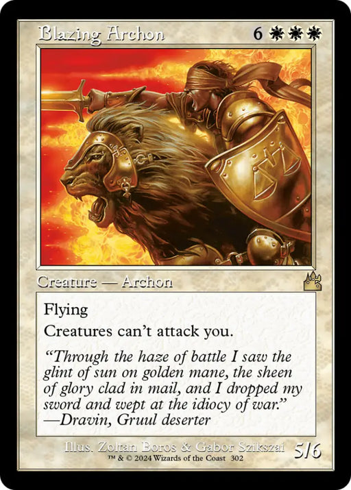 Blazing Archon (Retro Frame) [Ravnica Remastered] - MTG Single