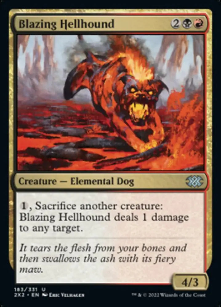 Blazing Hellhound [Double Masters 2022] - MTG Single