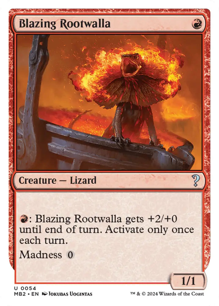 Blazing Rootwalla (White Border) [Mystery Booster 2] - MTG Single