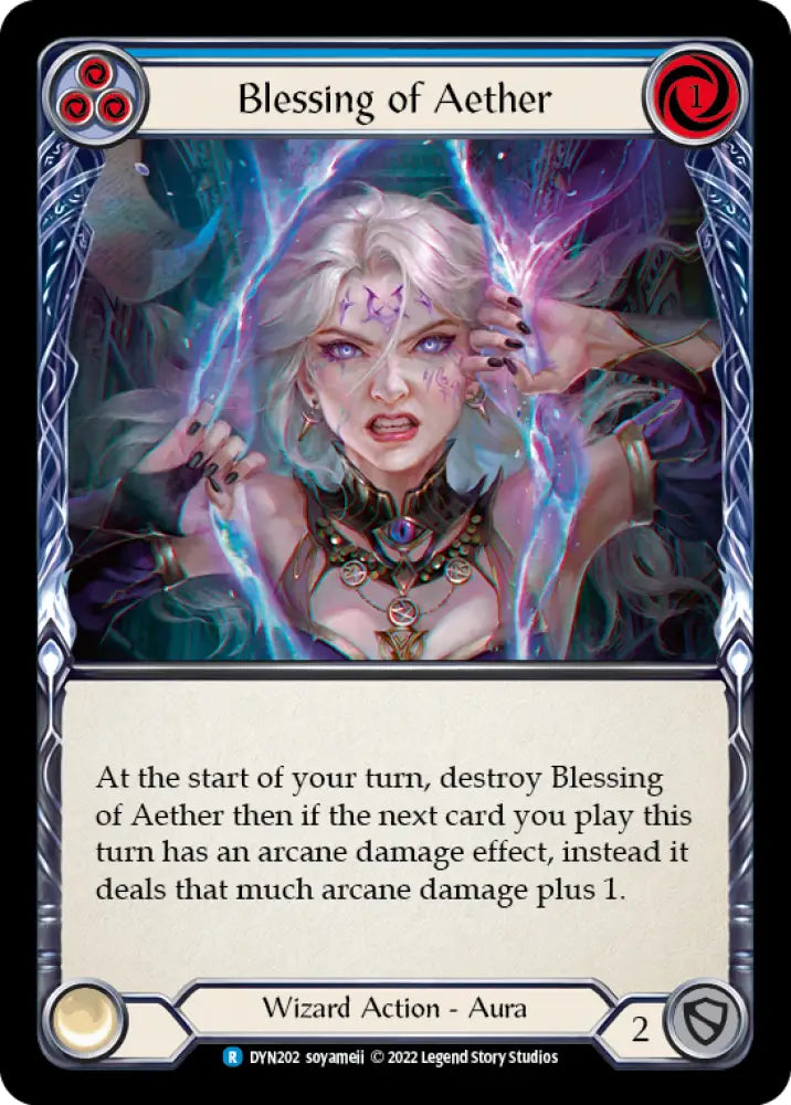 Blessing of Aether (Blue) [Dynasty] Rainbow Foil - Flesh And Blood Single