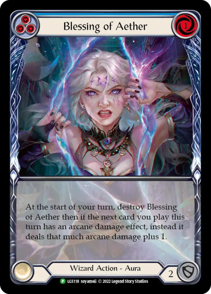 Blessing of Aether (Blue) [LGS118] (Promo) Rainbow Foil - Flesh And Blood Single