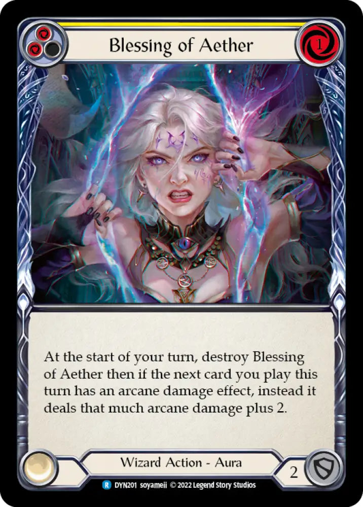 Blessing of Aether (Yellow) [Dynasty] Rainbow Foil - Flesh And Blood Single
