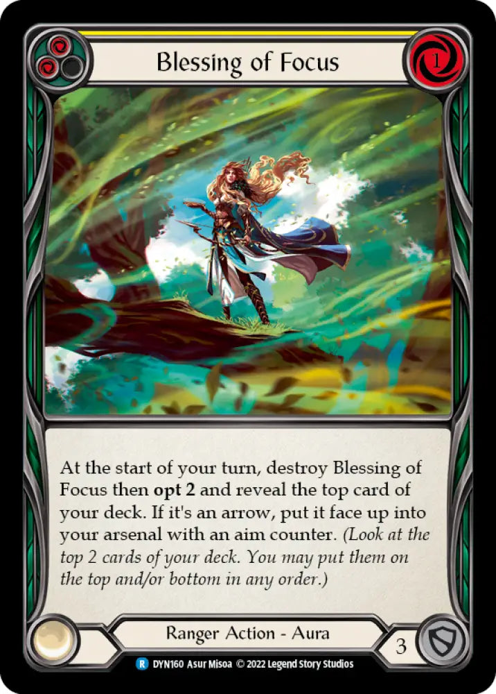 Blessing of Focus (Yellow) [Dynasty] Rainbow Foil - Flesh And Blood Single