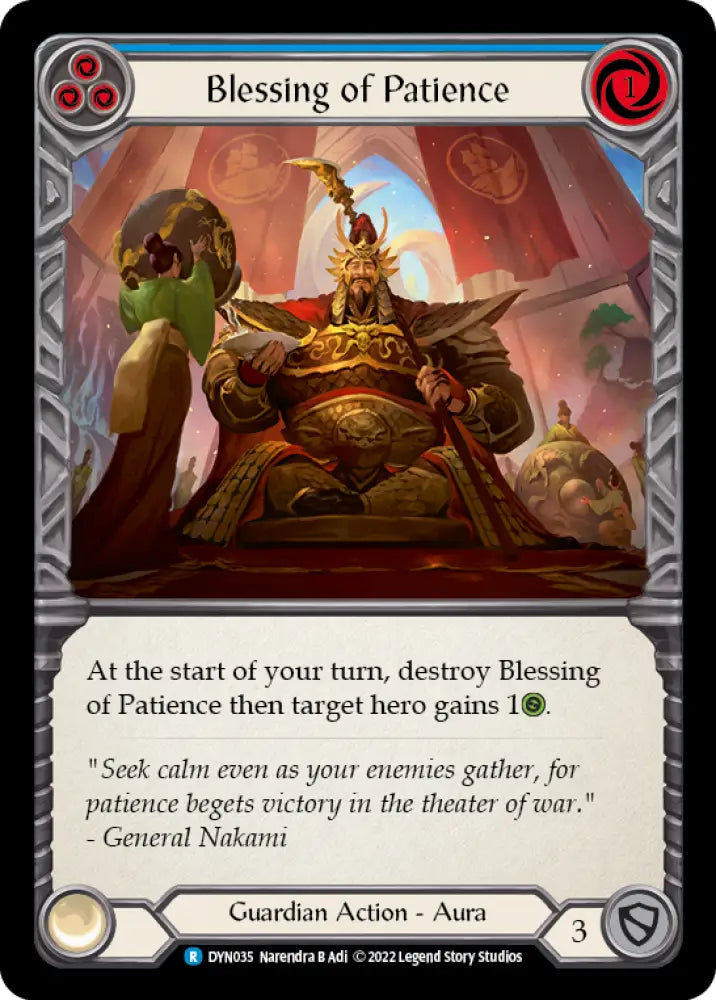 Blessing of Patience (Blue) [Dynasty] Rainbow Foil - Flesh And Blood Single