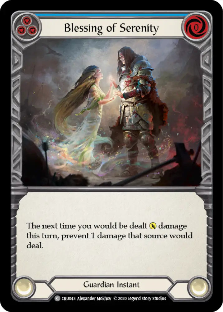 Blessing of Serenity (Blue) [Crucible of War 1st Edition] 1st Edition Rainbow Foil - Flesh And Blood Single