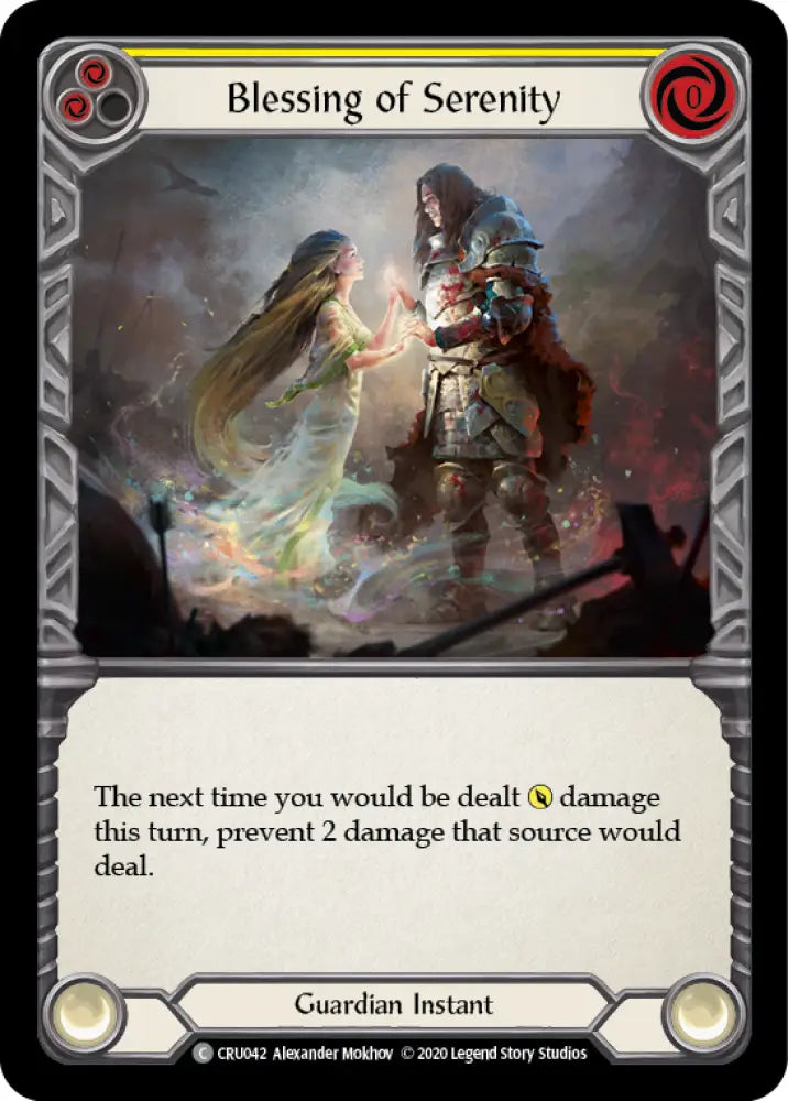 Blessing of Serenity (Yellow) [Crucible of War 1st Edition] 1st Edition Rainbow Foil - Flesh And Blood Single