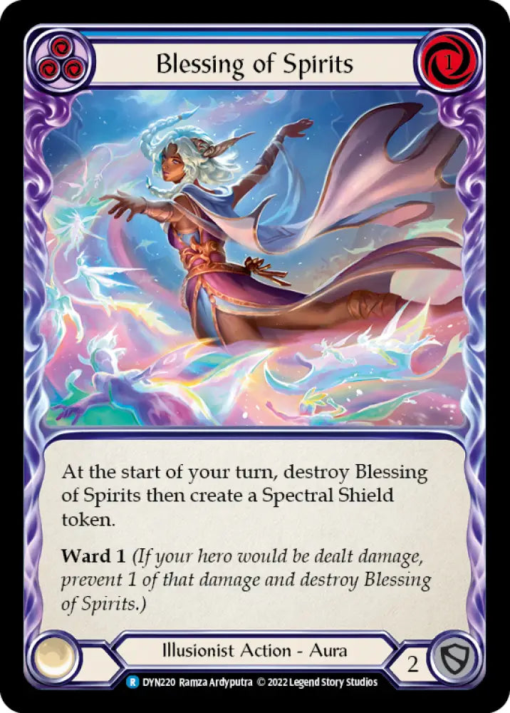 Blessing of Spirits (Blue) [Dynasty] Rainbow Foil - Flesh And Blood Single