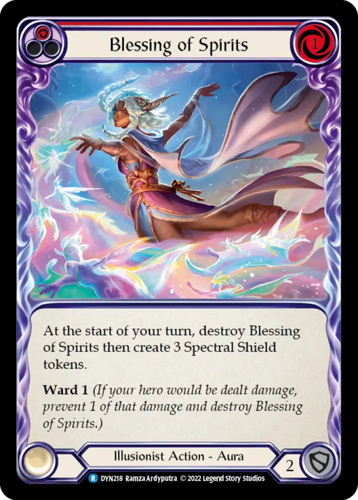 Blessing of Spirits (Red) [Dynasty] Rainbow Foil - Flesh And Blood Single
