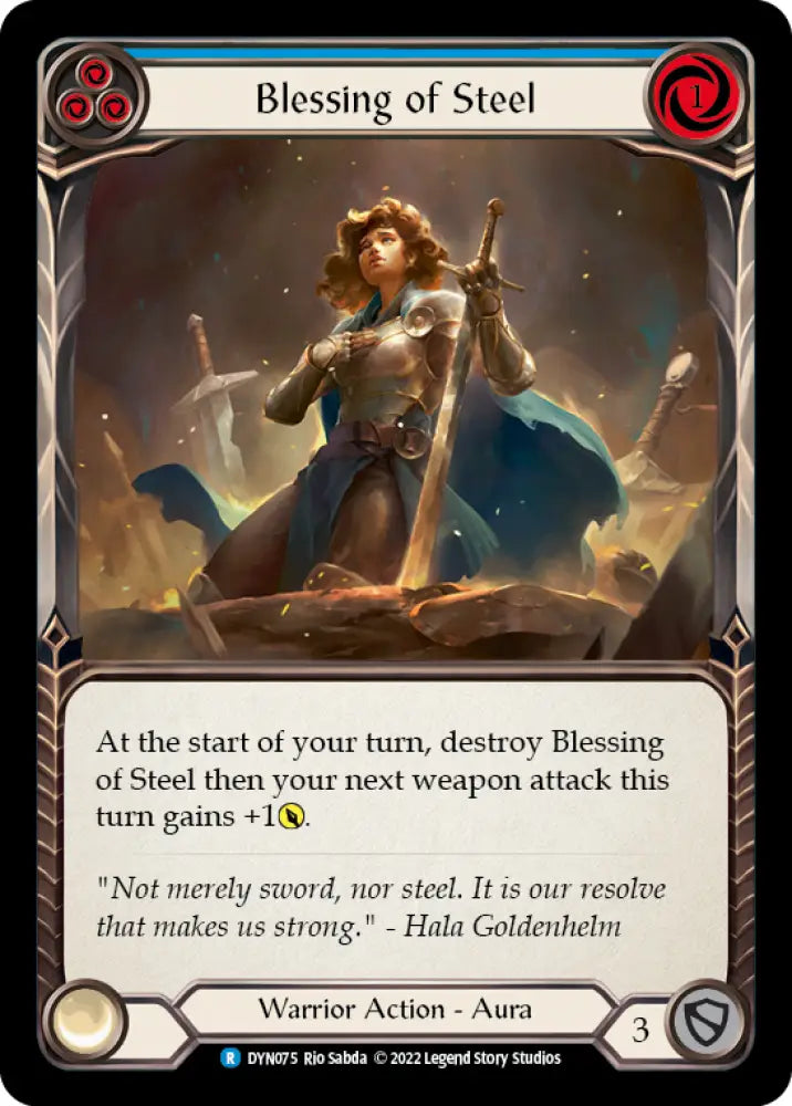 Blessing of Steel (Blue) [Dynasty] Rainbow Foil - Flesh And Blood Single