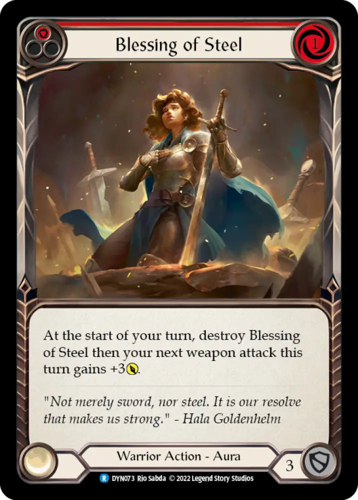 Blessing of Steel (Red) [Dynasty] Rainbow Foil - Flesh And Blood Single