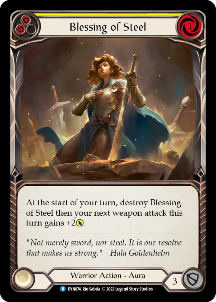 Blessing of Steel (Yellow) [Dynasty] Rainbow Foil - Flesh And Blood Single