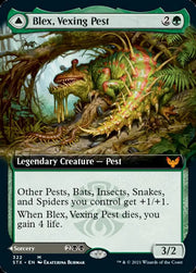 Blex Vexing Pest // Search for Blex (Extended Art) [Strixhaven: School of Mages] - MTG Single