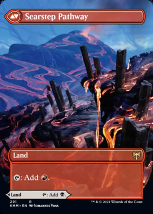 Blightstep Pathway // Searstep Pathway (Borderless Alternate Art) [Kaldheim] - MTG Single