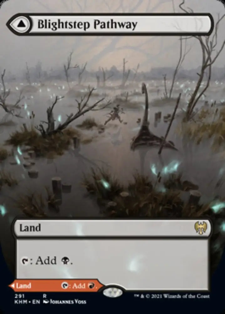 Blightstep Pathway // Searstep Pathway (Borderless Alternate Art) [Kaldheim] - MTG Single