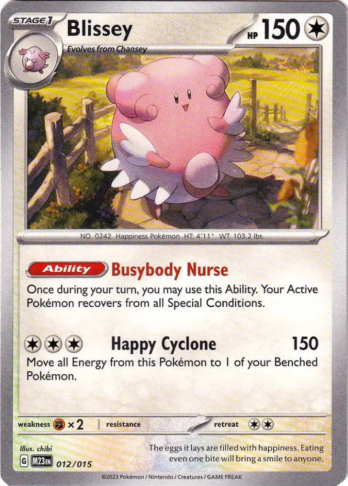 Blissey (012/015) [McDonald’s Promos: 2023 Collection] - Pokemon Single