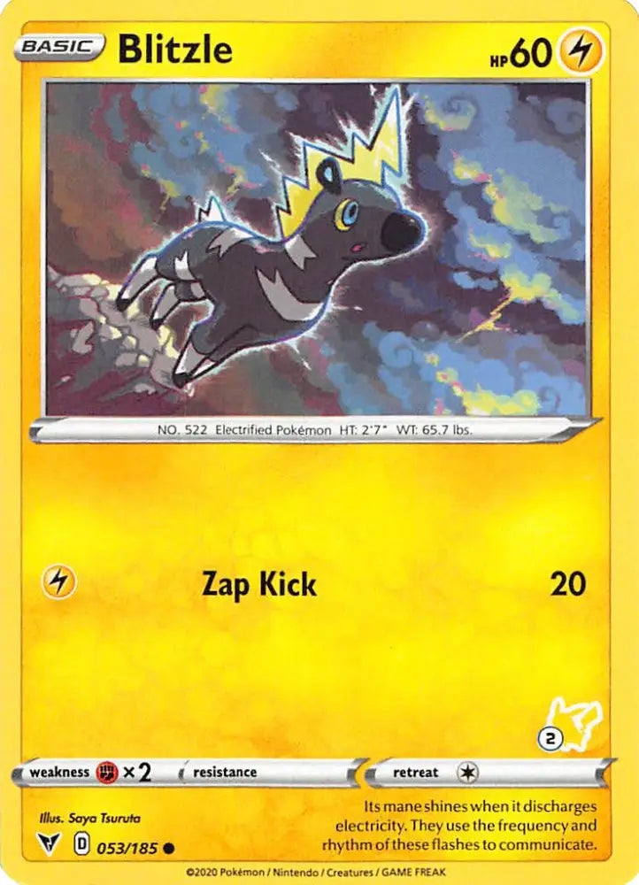 Blitzle (053/185) (Pikachu Stamp #2) [Battle Academy 2022] - Pokemon Single