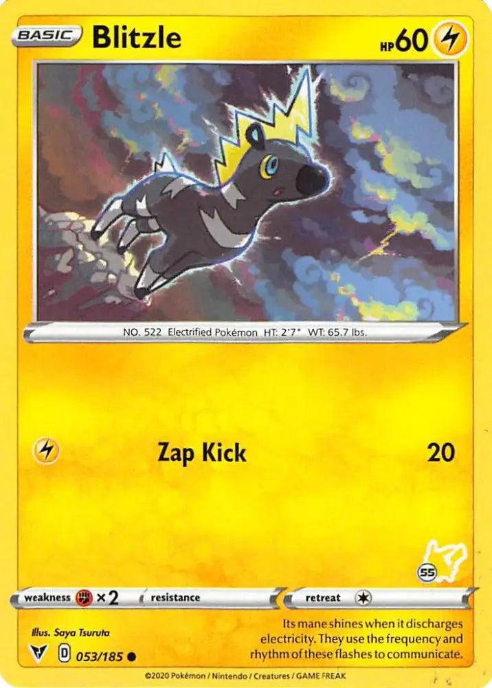 Blitzle (053/185) (Pikachu Stamp #55) [Battle Academy 2022] - Pokemon Single