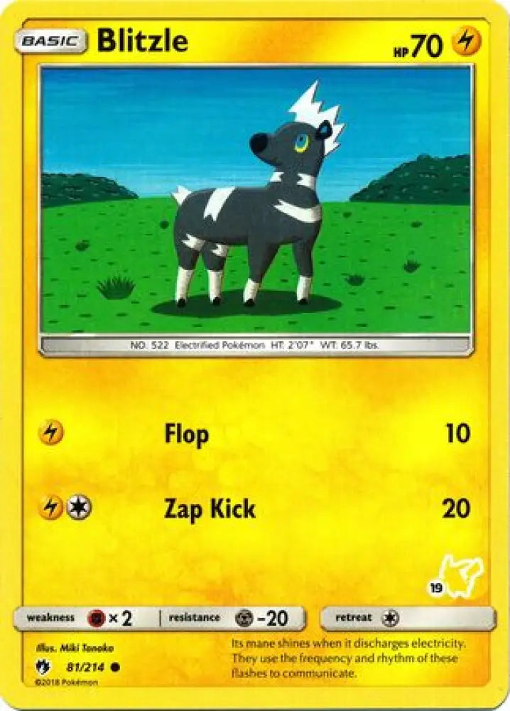 Blitzle (81/214) (Pikachu Stamp #19) [Battle Academy 2020] - Pokemon Single